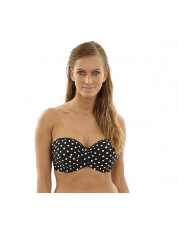 Panache Swim Anya Spot Bandeau / Multiway Bikini Beha Grote Cupmaten D - G / T. 65-90 - Black&White - SW1013