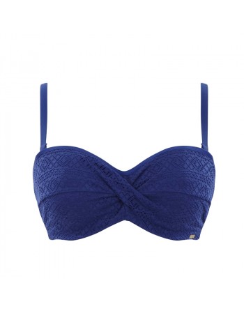 Panache Swim Anya Crochet Haut De Bikini Bandeau Grandes Tailles De Bonnets D - K / T. 65-85 - French Blue