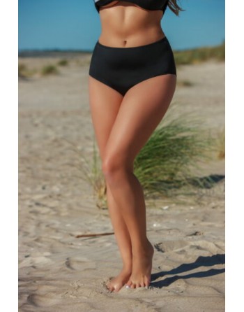 plaisir balnéaire solid color bas de bikini taille haute 42-56 noir