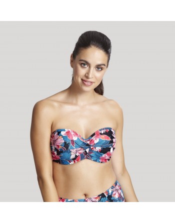 Panache Swim Anya Riva Print Haut de Bikini Bandeau Petites Et Grandes Tailles EU65-85 Bonnet D à K - Blue Floral