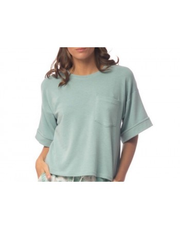 Señoretta Homewear Top Avec Manches Courtes Amples Petites - Grandes Tailles M - XXL - Turquoise - 221322