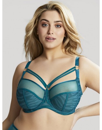 Sculptresse Dionne Volle Cup BH Grote Cupmaat E tot M / T. EU75-105 - Teal Animal - 9695