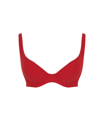 Panache Swim Rossa - Billie Haut De Bikini Triangle Plongeant Petites et Grandes Tailles 60-85 Bonnet D à G - Rossa/Red - SW1754